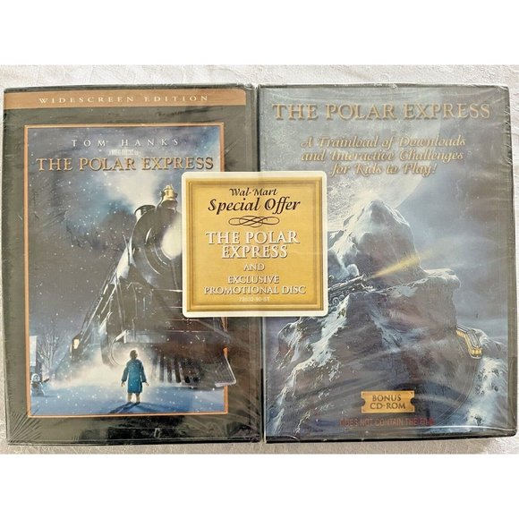 2 CD's The Polar Express CD-ROM plus Film Bonus promo Disc - New Factory Sealed - Picture 1 of 6